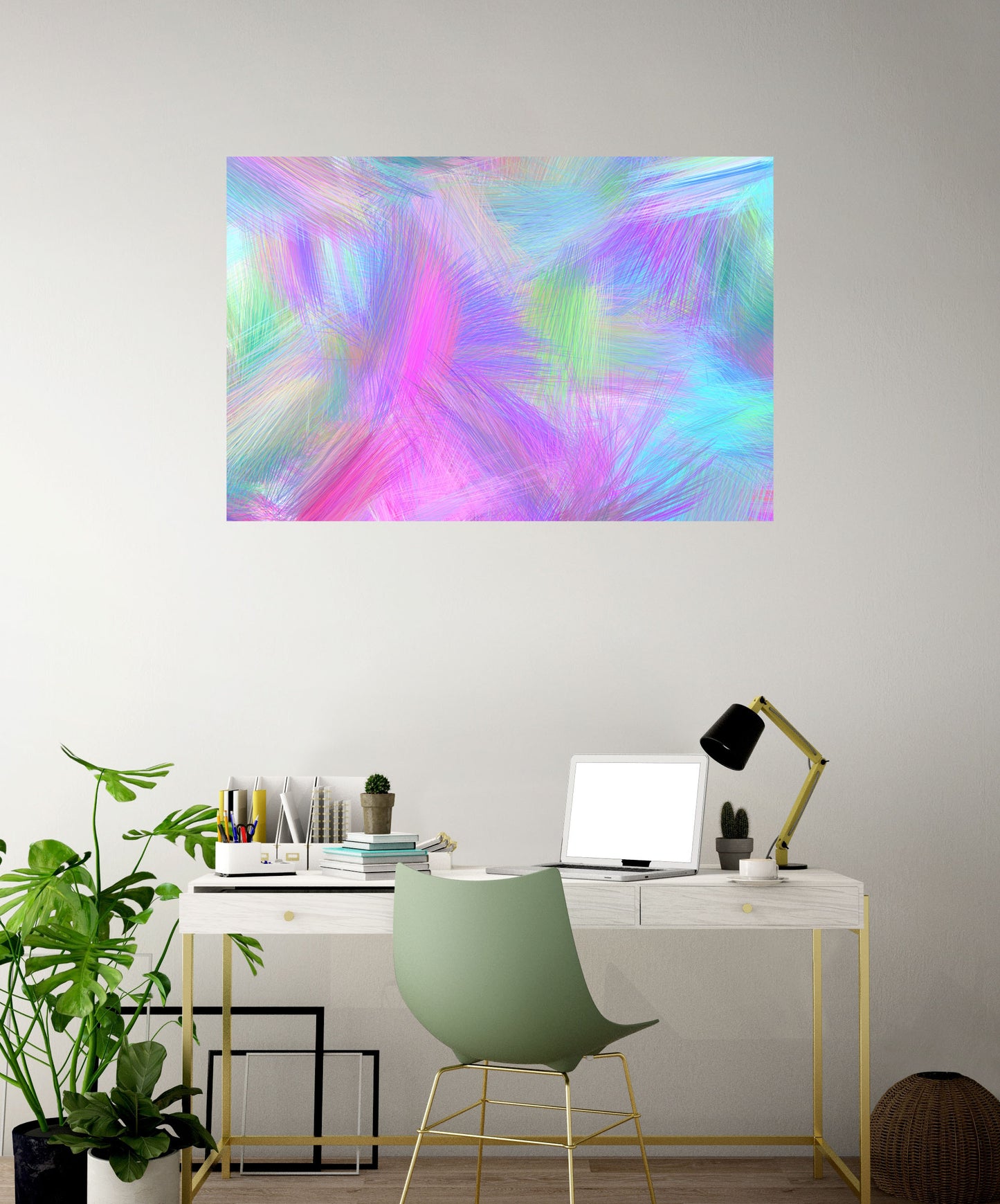 Radiant Rhythm digital art print — abstract pastel tones for living room bedroom wall décor