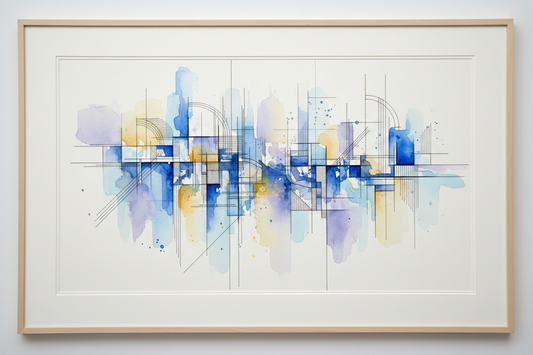 Abstract architectural watercolour art