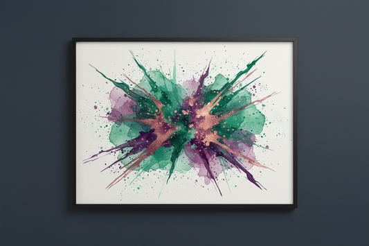 Framed Bold Expressions abstract watercolour digital art print