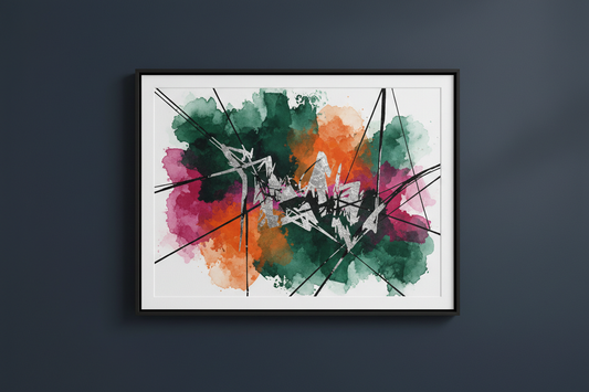 Bold Expressions framed watercolour digital art print
