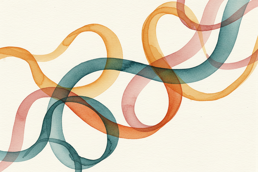 Abstract digital brushworks art print — fluid swirling watercolour brushstrokes 