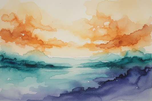  "Abstract watercolour art print — fluid colour washes inspired by the natural world, by Phillip J Gordon"