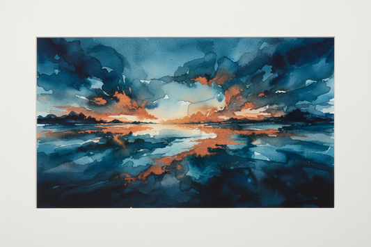 "Abstract watercolour art — deep luminous colour layers inspired by nature, premium digital art print by Phillip J Gordon"