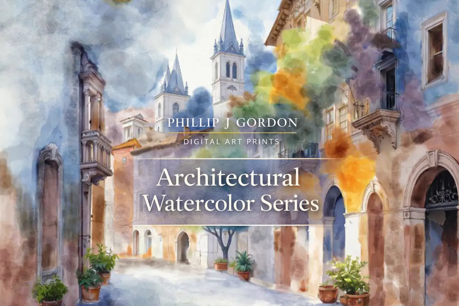 Architectural Watercolor Series - Phillip J Gordon Digital Art Prints