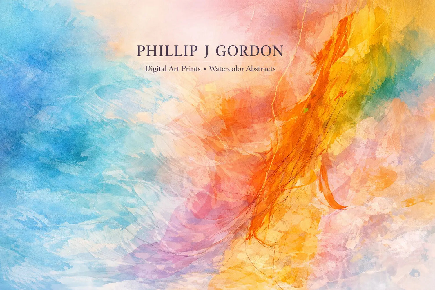 Watercolor Abstracts - Phillip J Gordon Digital Art Prints