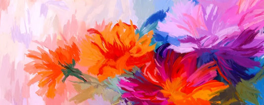 Botanical Ballet watercolor abstract art print – vibrant botanical digital artwork