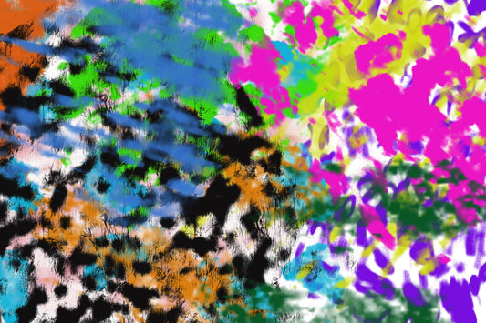 Abstract multicolored pattern with a mix of bright and dark shades.