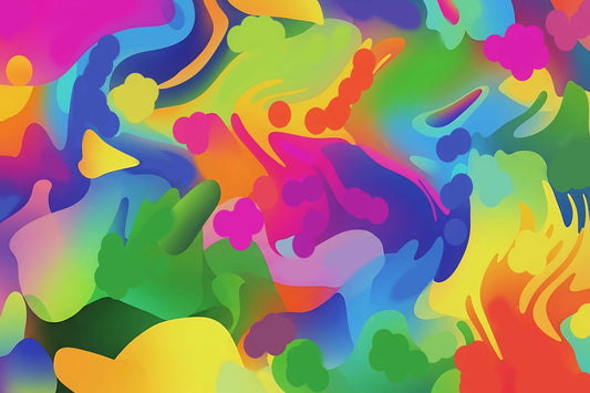 Abstract colorful pattern with vibrant colors on a multicolor background.