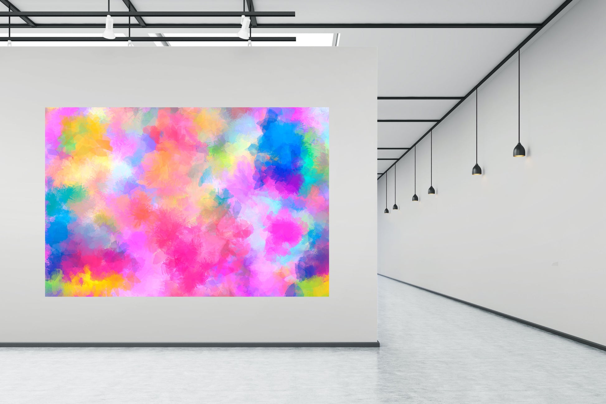 Abstract pastel art print Painted Puddles — modern minimalist wall art digital download