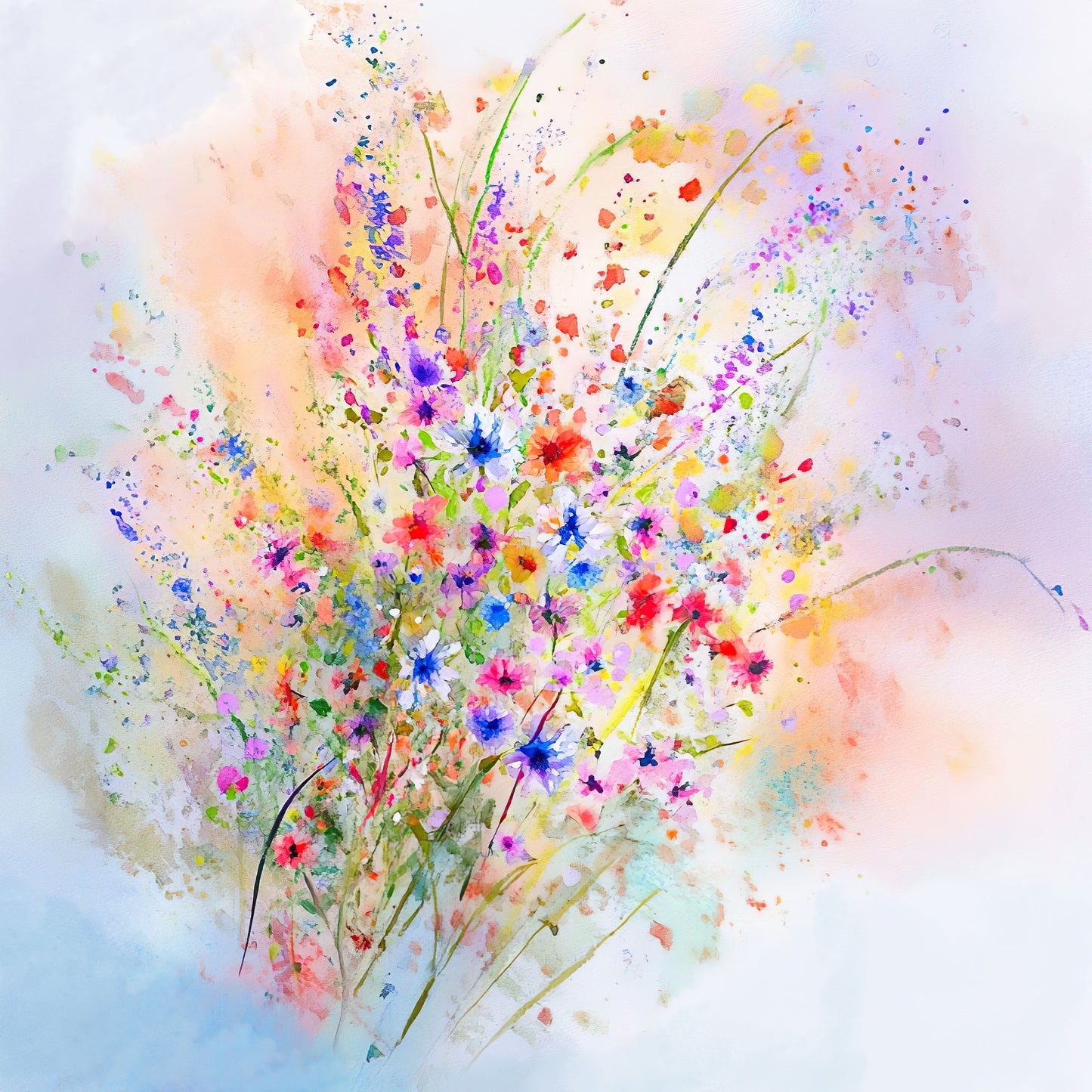 Wildflower Reverie — Watercolor Floral Digital Art Print