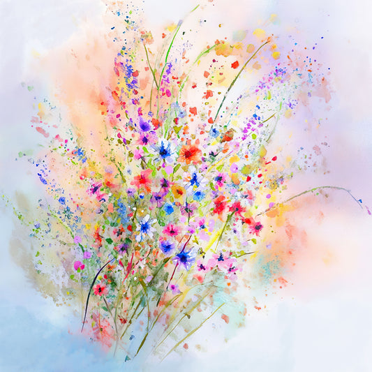 Wildflower Reverie — Watercolor Floral Digital Art Print