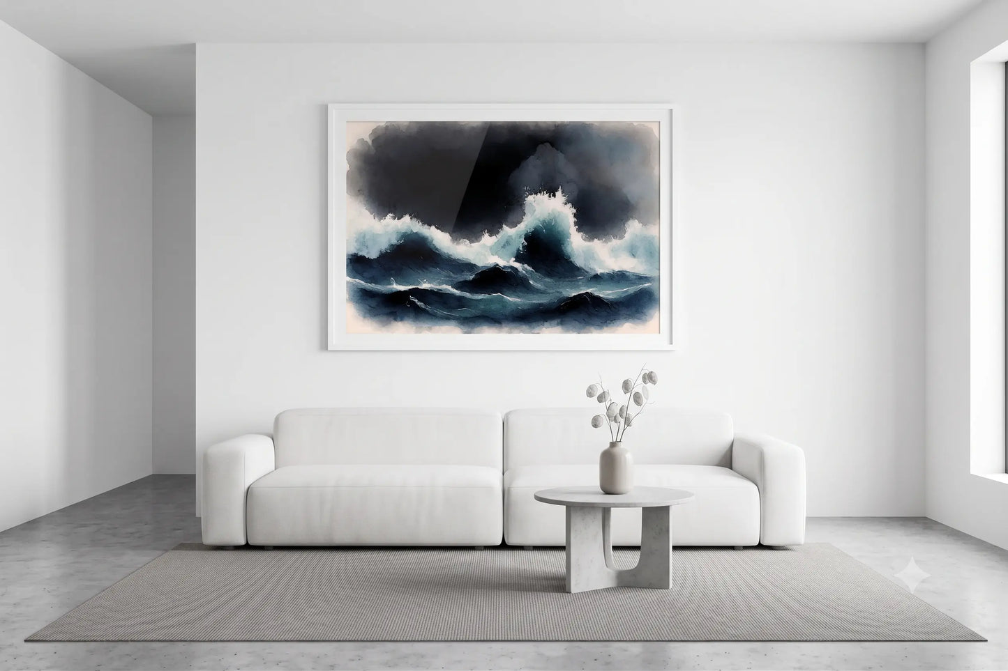 Tempest in Indigo — Watercolour Seascape Print