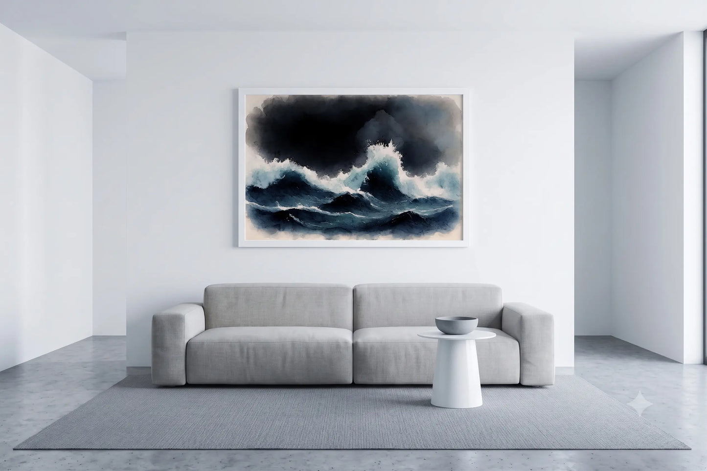 Tempest in Indigo — Watercolour Seascape Print