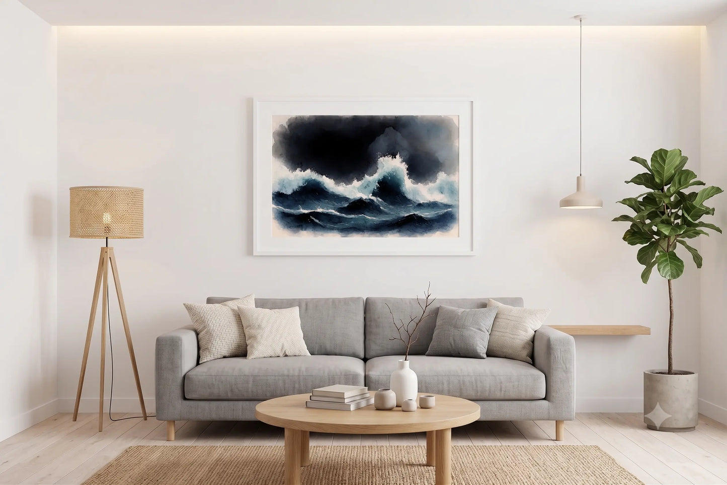 Tempest in Indigo — Watercolour Seascape Print