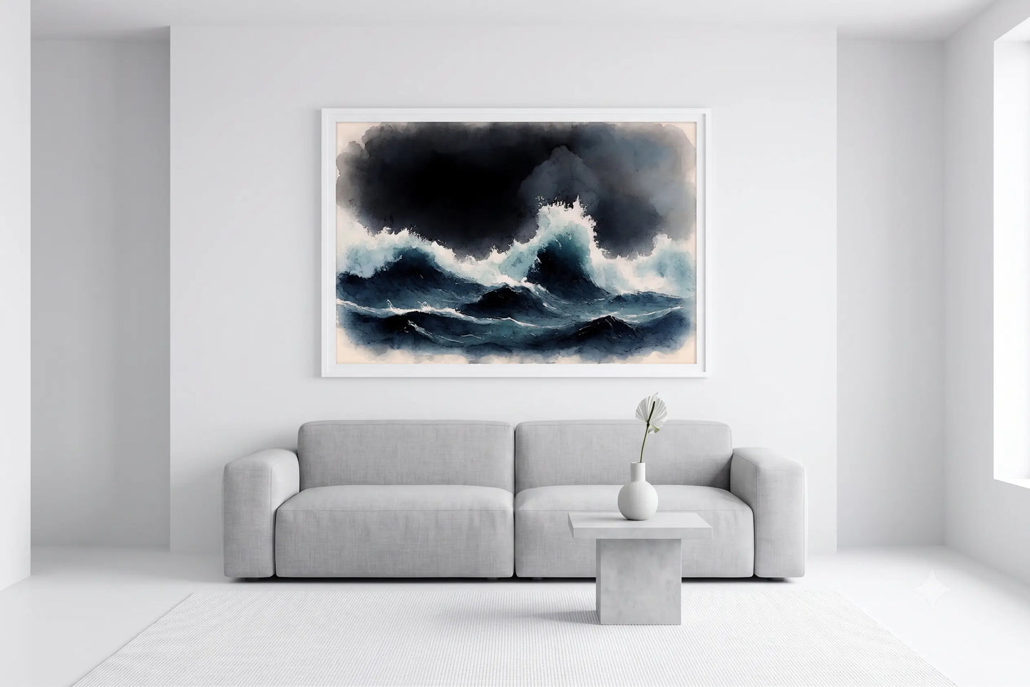 Tempest in Indigo — Watercolour Seascape Print